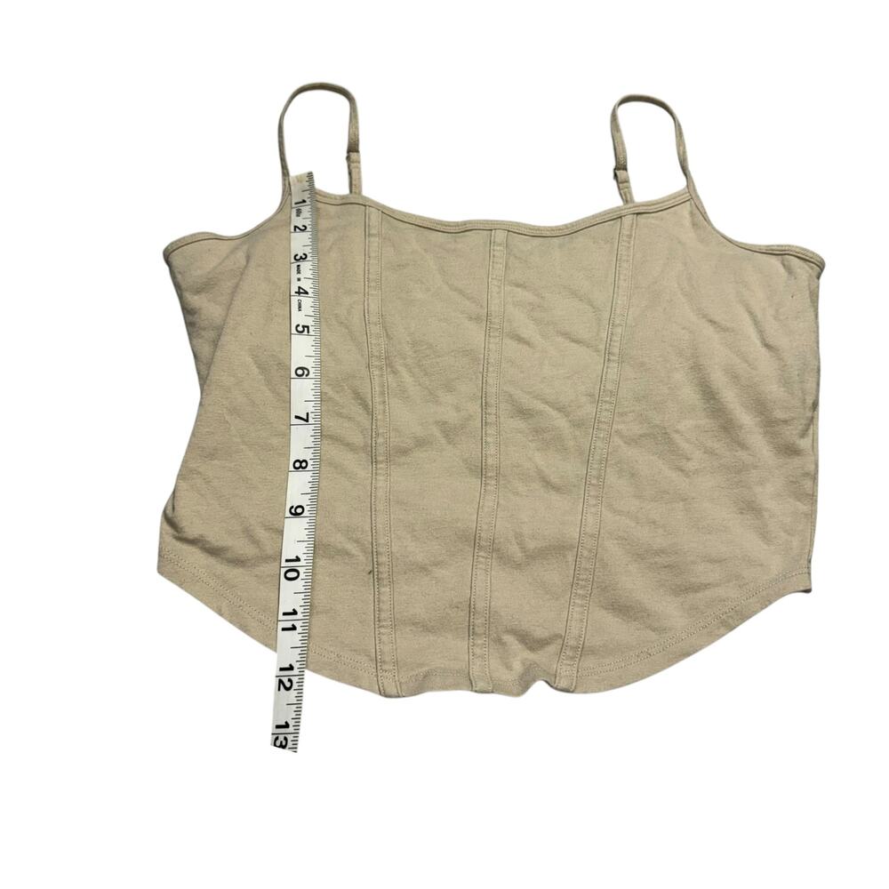 Hollister Must-Have Corset Crop Cami Tank Top Adjustable Straps Tan L - Picture 6 of 6